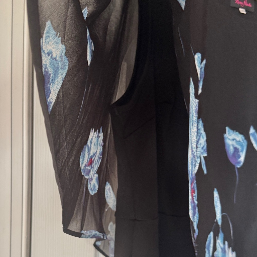 Hanna Nikole Classy Black w/blue flowers Evening Dress size 22W - Picture 7 of 9